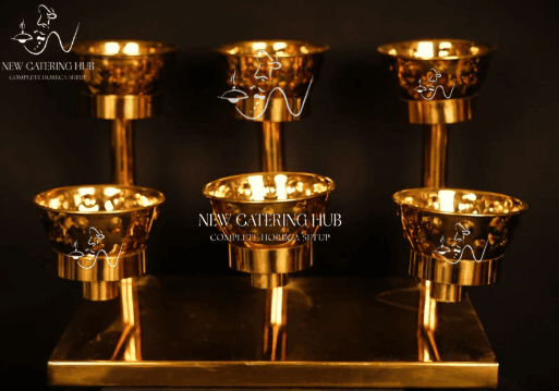 PVD GOLD 6 SLOT CHAAT STAND